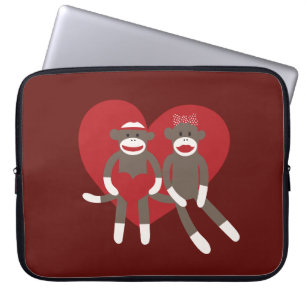 Funda Para Portátil Monos en el corazón del amor Regalos El día de San