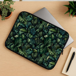 Funda Para Portátil Monstera Botánico Tropical Verde Jungla 