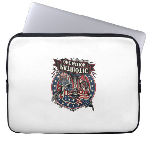 Funda Para Portátil Monstruo de terror brutal patriótico de Frankenste