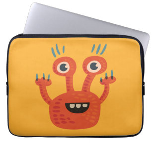 Funda Para Portátil Monstruo lindo sonriente observado grande