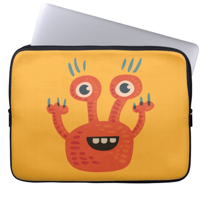 Funda Para Portátil Monstruo lindo sonriente observado grande (Frente)