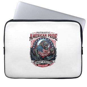 Funda Para Portátil Monstruo Patriótico del Pantano Horror Old Glory P