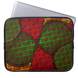 Funda Para Portátil Montaje de imágenes diferentes, ladrillo, rojo, ve