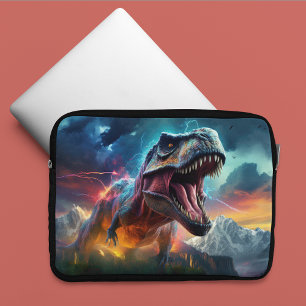 Funda Para Portátil Montañas Dinosaur T-Rex Dino Stormy
