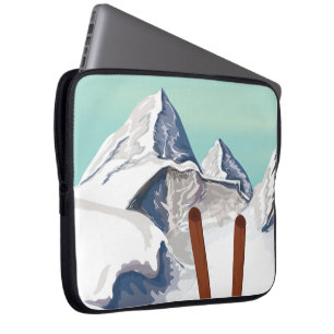 Funda Para Portátil Montañas esquiando