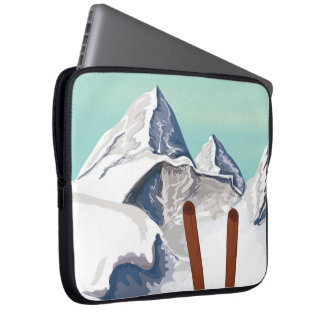 Funda Para Portátil Montañas esquiando