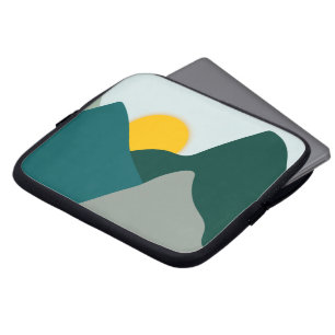 Funda Para Portátil Montañas verde azuladas Mínimas Mangas De Portátil
