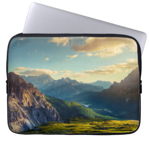 Funda Para Portátil Montañas y valle en la puesta del sol