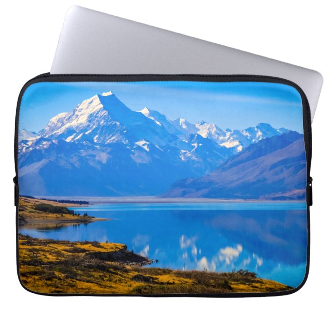 Funda Para Portátil Monte Cook con vistas al lago Pukaki, NZ (Frente)
