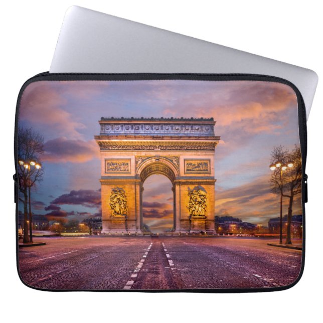 Funda Para Portátil Monumentos | Arco de Triomphe, París, Francia (Frente)