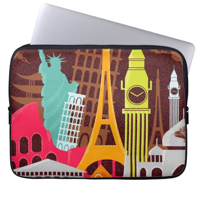 Funda Para Portátil Monumentos internacionales (Frente)