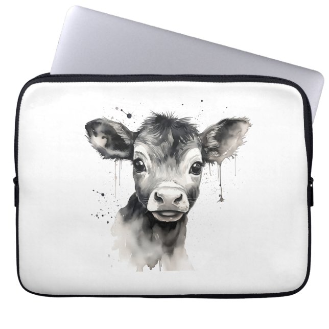 Funda Para Portátil 🔌 💻 "Moo-Tech" Cow Print Electronics Bag 💻 🔌 (Frente)