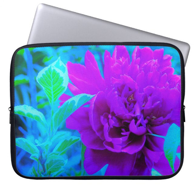 Funda Para Portátil Moody Purple Peony con el hermoso follaje de Weige (Frente)