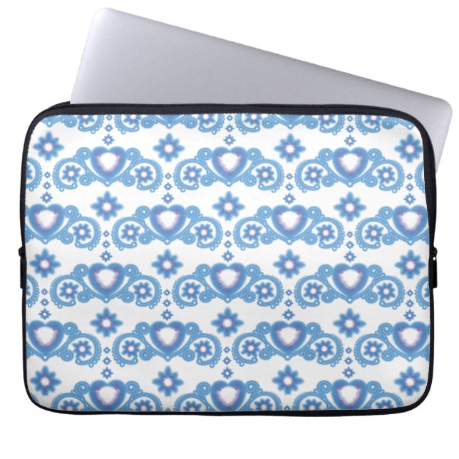 Funda Para Portátil Moon Magic Stars Corazones Blanco Celestial (Frente)