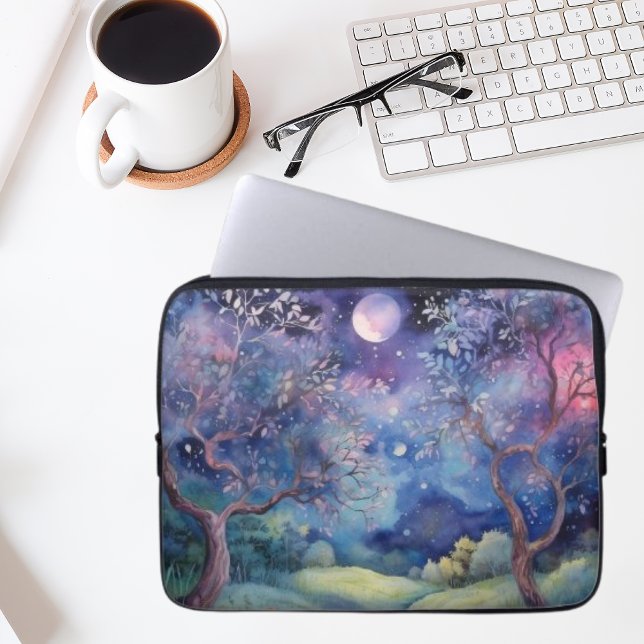 Funda Para Portátil Moonlit Enchanted Forest Nightscape (Subido por el creador)