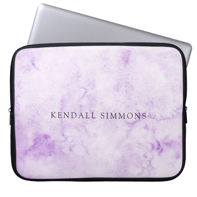 Funda Para Portátil Morado acuarela elegante (Frente)