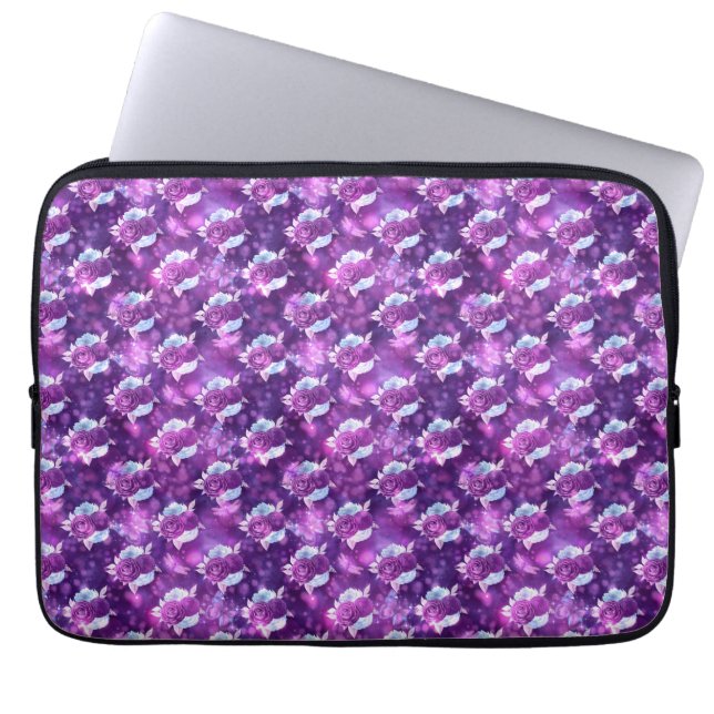 Funda Para Portátil Morado Floral (Frente)