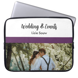 Funda Para Portátil morado y blanco boda