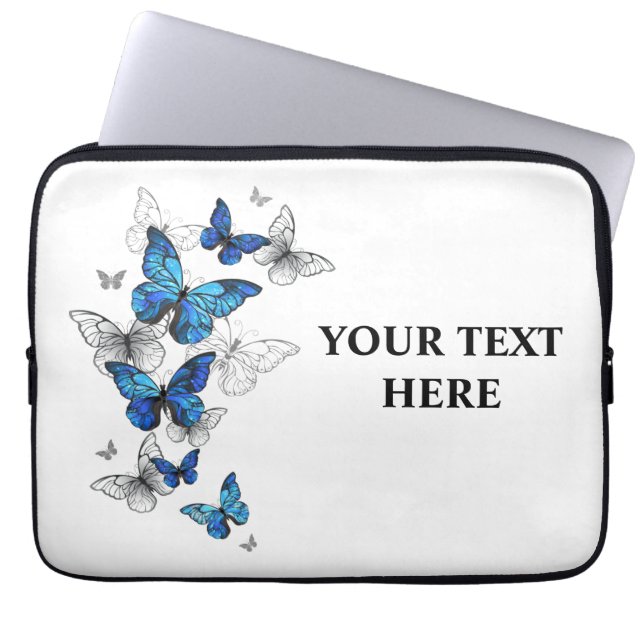 Funda Para Portátil Morfo de las mariposas voladoras azules (Frente)
