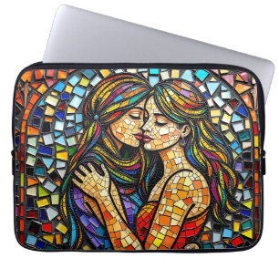Funda Para Portátil Mosaic Tile Style Ai Art Romantic Embrace