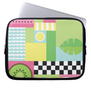 Funda Para Portátil Mosaico amarillo verde rosa de la fruta de verano