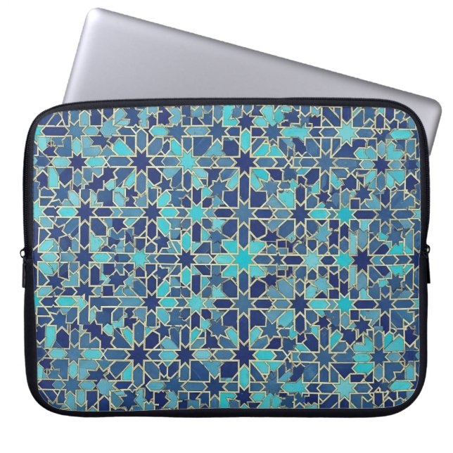 Funda Para Portátil mosaico azul (Frente)