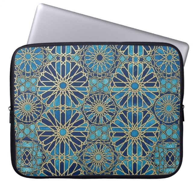 Funda Para Portátil mosaico azul (Frente)