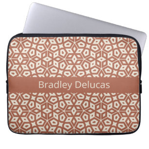 Funda Para Portátil Mosaico de Cotta de dos tonos con banda de nombre