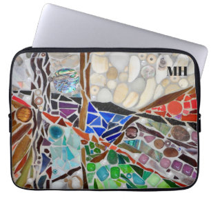 Funda Para Portátil Mosaico de nombre de monograma