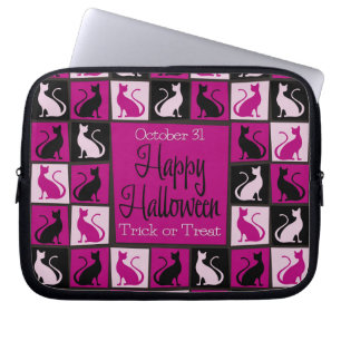 Funda Para Portátil Mosaico del gato de Halloween