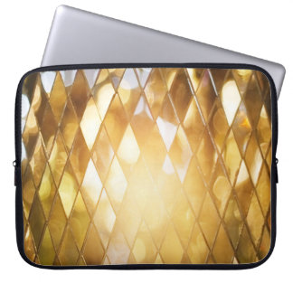 Funda Para Portátil Mosaico dorado: Efecto de vidrio brillante.