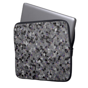 Funda Para Portátil Mosaico negro y gris con color parcialmente elimin