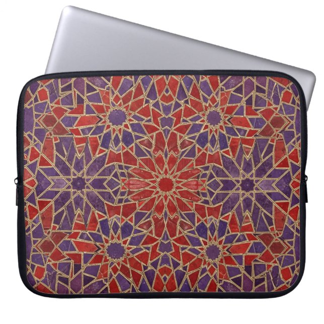 Funda Para Portátil mosaico rojo morado (Frente)