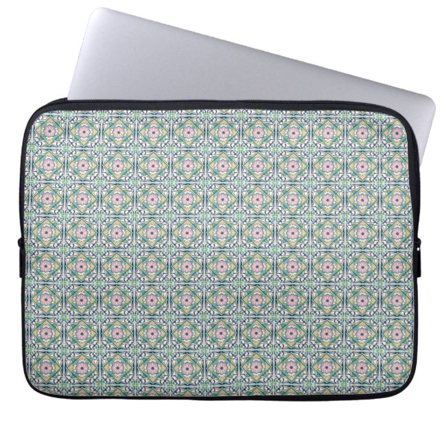 Funda Para Portátil Mosaico rosa y azul (Frente)