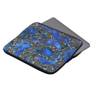 Funda Para Portátil Mosaicos hexagonales o balanzas azules y grises a