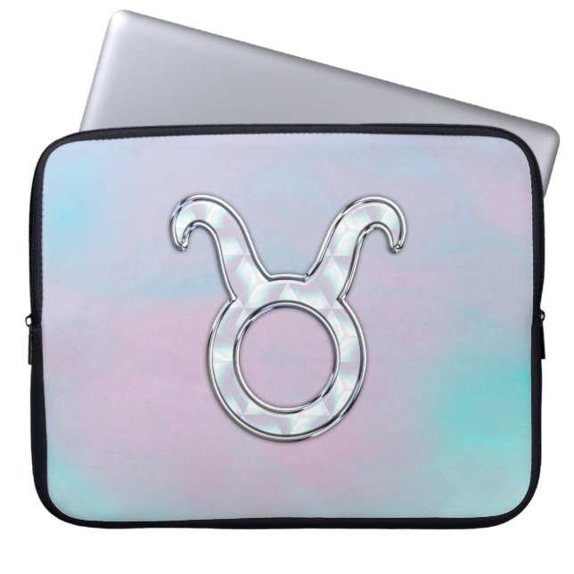 Funda Para Portátil Mother of Pearl Style Taurus Zodiac Sign (Frente)