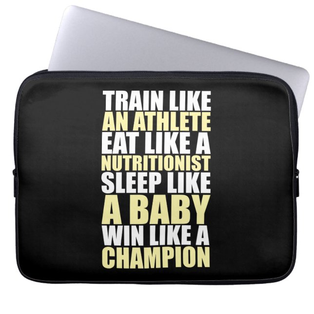 Funda Para Portátil Motivación de entrenamiento - Ganar como campeón (Frente)