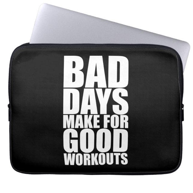 Funda Para Portátil Motivación del entrenamiento: los días malos hacen (Frente)