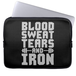 Funda Para Portátil Motivación del entrenamiento - Sangre, sudor, lágr