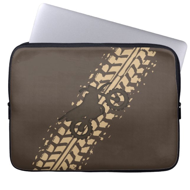 Funda Para Portátil Moto de cross barro (Frente)