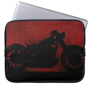 Funda Para Portátil motocicleta negra con espalda roja