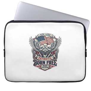 Funda Para Portátil Motor Patriótico Águila Motociclista Camino Libert