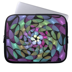 Funda Para Portátil Movimientos coloridos Resumen Arte Fractal Trippy