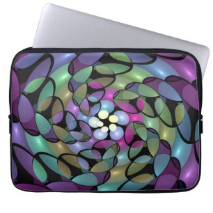Funda Para Portátil Movimientos coloridos Resumen Arte Fractal Trippy