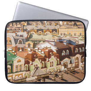 Funda Para Portátil muchas casas coloridas y techos en el distrito de 