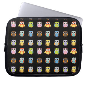 Funda Para Portátil Muchos Búhos Coloridos Patrón Adorable