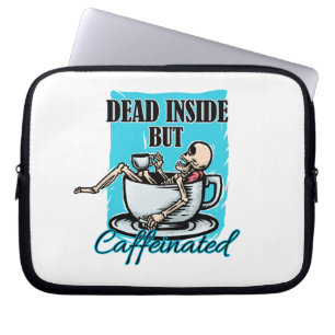 Funda Para Portátil Muerto Dentro Pero Café Cafeado Amo Skeleton