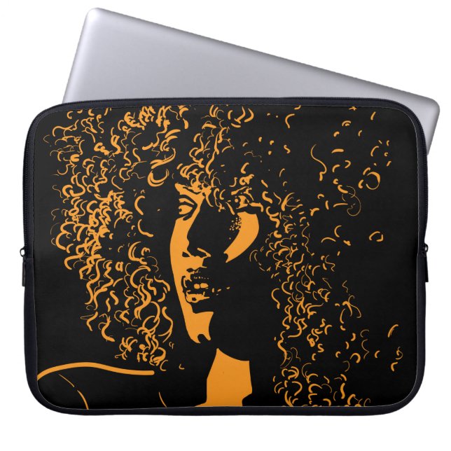 Funda Para Portátil Mujer africana de bonito con retrato de pelo afro (Frente)