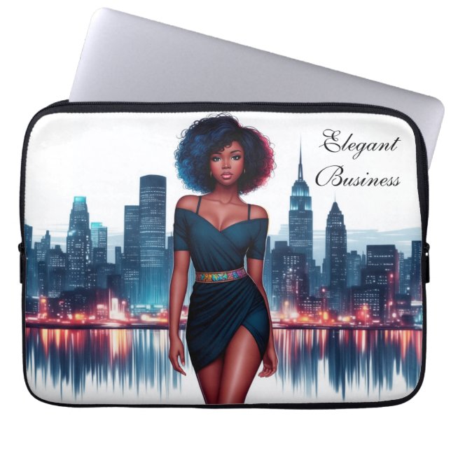 Funda Para Portátil Mujer afroamericana decoración moderna (Frente)