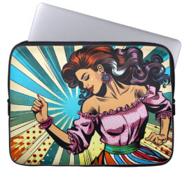 Funda Para Portátil Mujer bonito bailando salsa arte pop